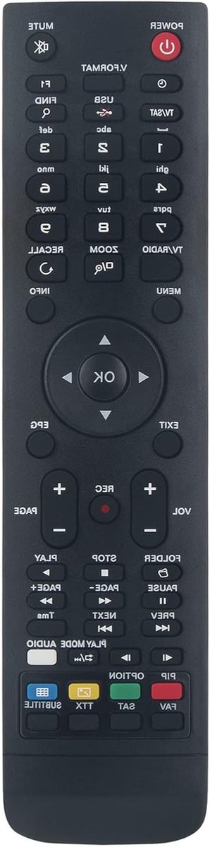 Vervangende Afstandsbediening - Afstandsbediening Controller - TV Bediening - Geen Installatie Nodig - 10 Meter Bereik - Zwart