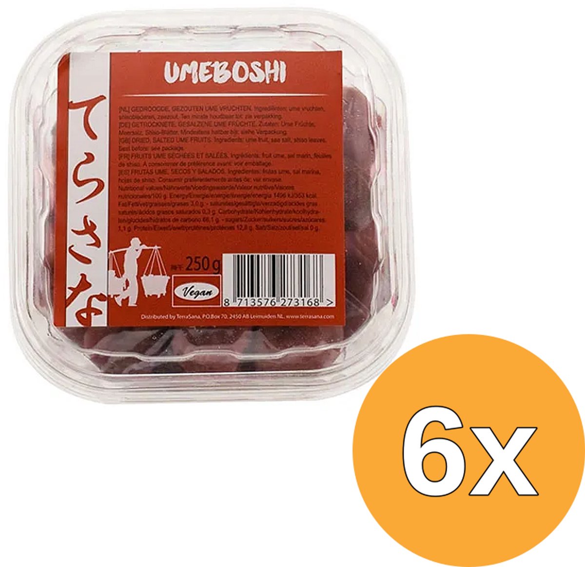 6x Terrasana Umeboshi Gezoute Japanse Abrikozen (250 gr)