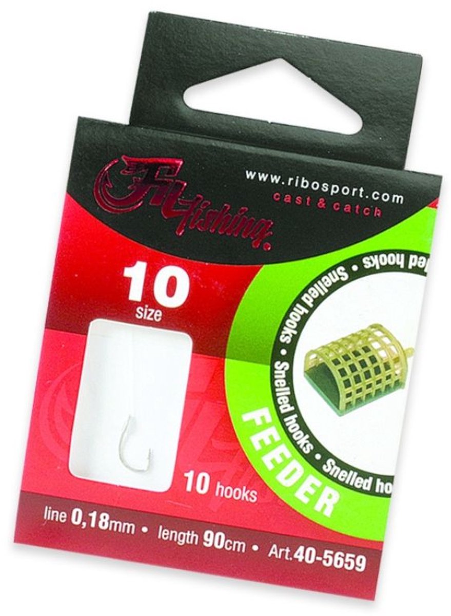 Fil Fishing Snelled Hooks 'Feeder' - Haakmaat #12 - 0.16mm - 10 stuks - Witvis/Feeder Onderlijn