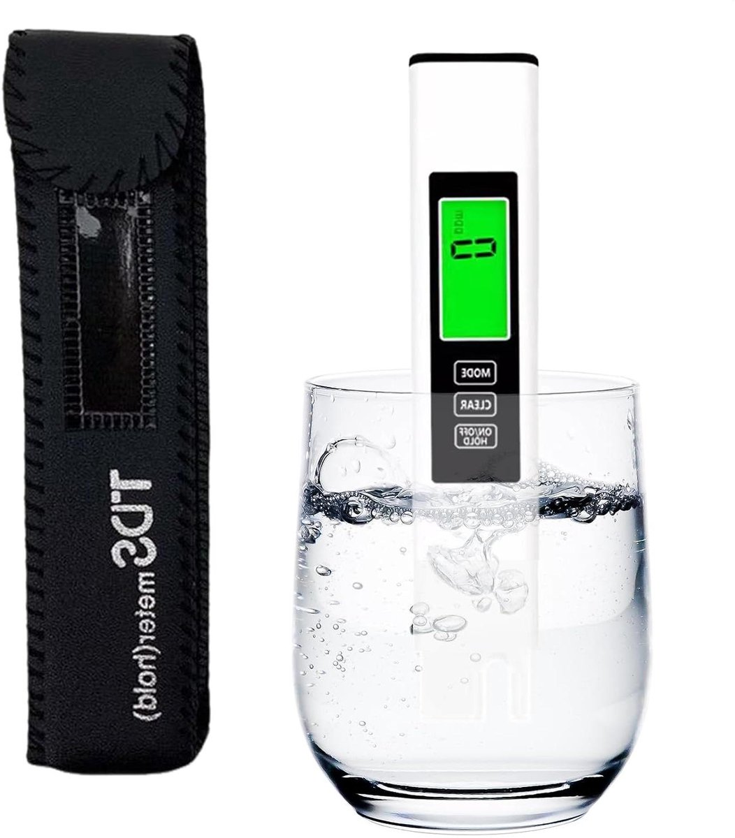 Digitale Watertester - Waterkwaliteit Meter - Water Analyse - 4-in-1 Nauwkeurigheid - 14 x 3.5 x 3 cm - Wit