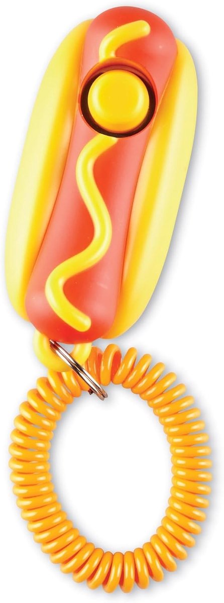 Training Clicker voor Honden - Hot Dog - 1 stuk - Flexibele Polsband voor Positieve Versterking - Voor Honden