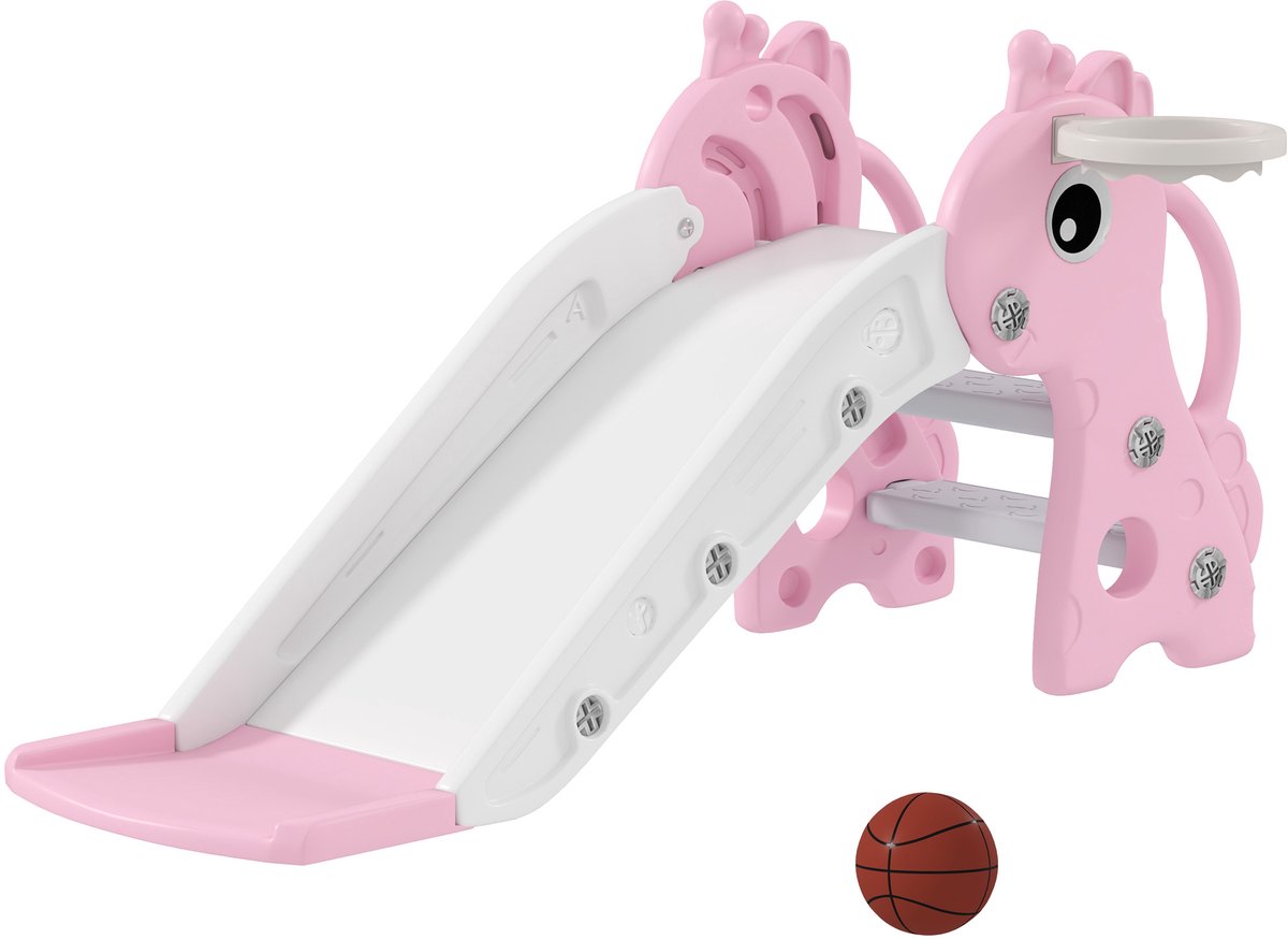 AIYAPLAY Kinderglijbaan-Kunststof-106L x 51,5B x 52H cm-Roze
