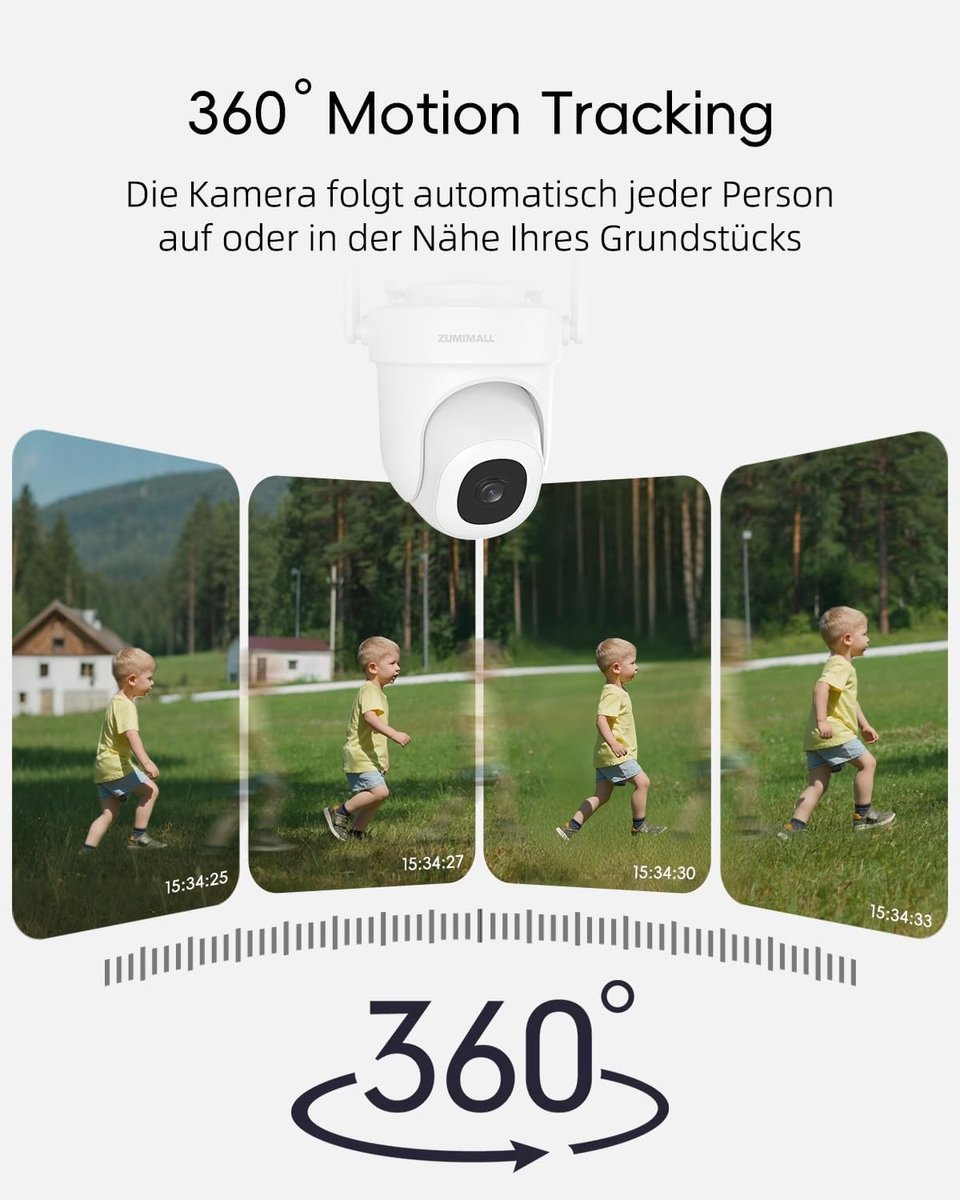 Wildcamera - Wit - 3 MP - Draadloze Buitenbewakingscamera met Kleurennachtzicht en Bewegingstracking - Voor Thuisbeveiliging