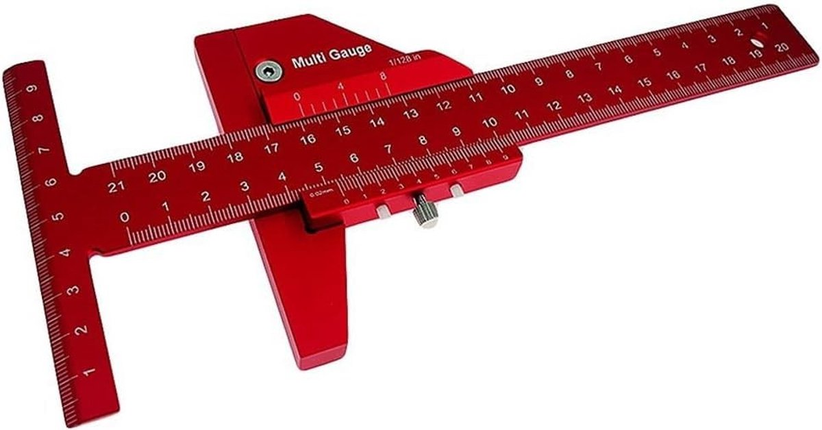 Houtbewerkingspen - Markeringsmes - Nauwkeurig Meten - Aluminiumlegering - 27 cm - Rood
