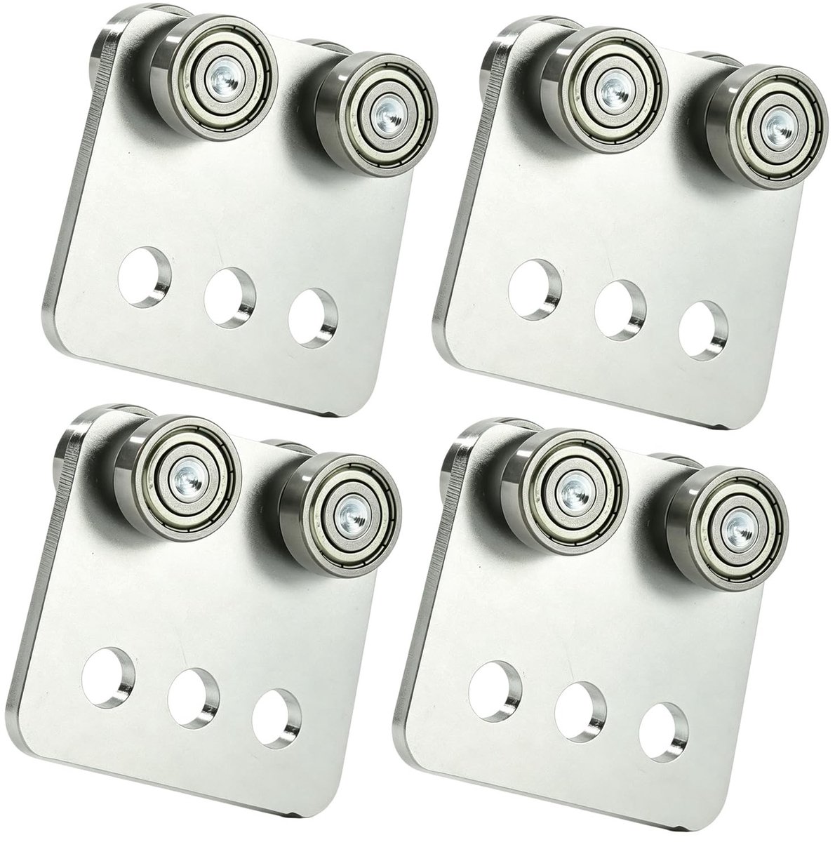 4 stuks hoogwaardige wielen voor automontage met lagers, geschikt voor kanalen van 1-5/8 inch breedte, duurzaam en eenvoudig te installeren