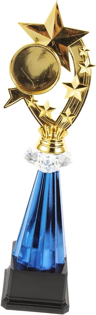 Educatieve Speltrofee - Kinder Trofee Beker - Wedstrijden Belonen - Pentagram Speelontwerp - 36x8cm - Goud