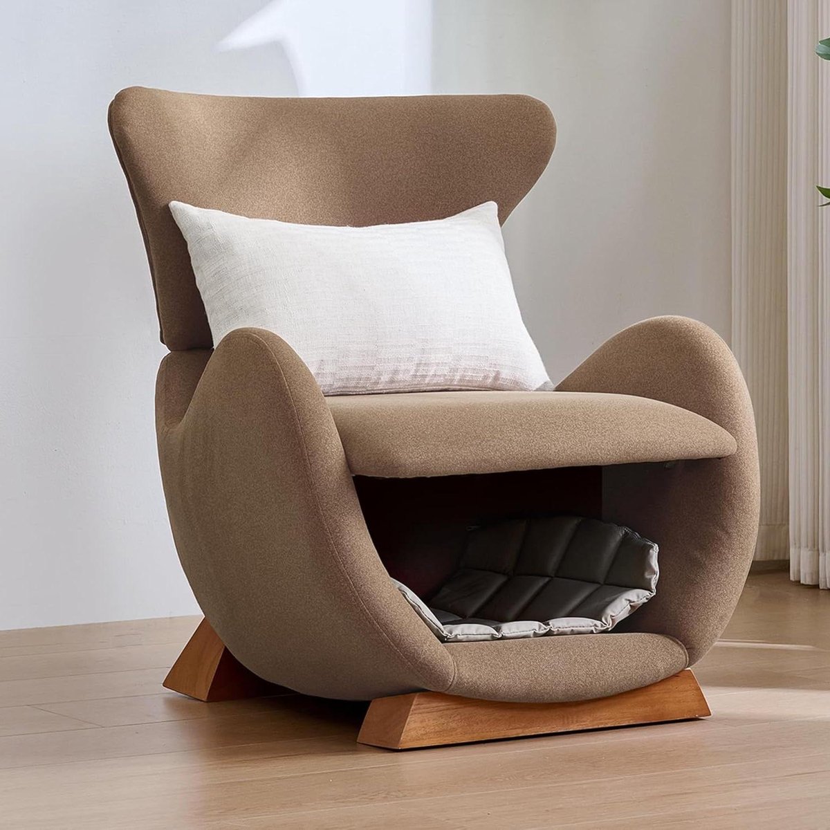 Loungestoel Walvishaai - Comfortabele Zetel - Ontspannen Zitten - Huisdiervriendelijk Design - 150 kg Draagkracht - Bruin