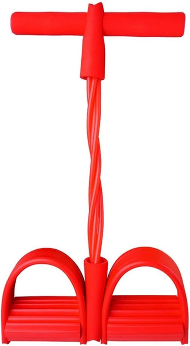 Pedaal Oefenaar - Weerstandsbanden - Thuis Fitness - Vier Tubes - 1000 Gram - Rood