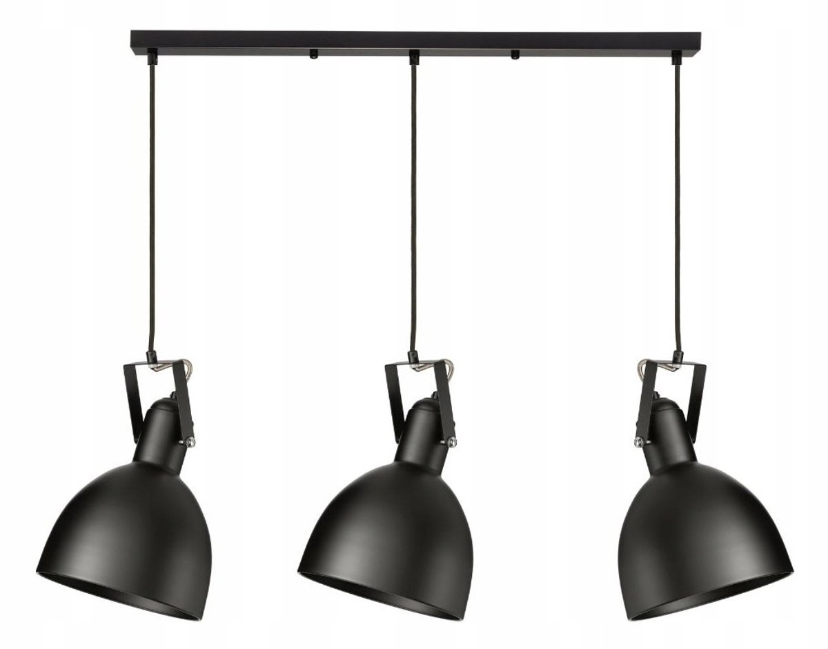 Zwarte hanglamp op rail, 3 lampen, verstelbaar, modern design