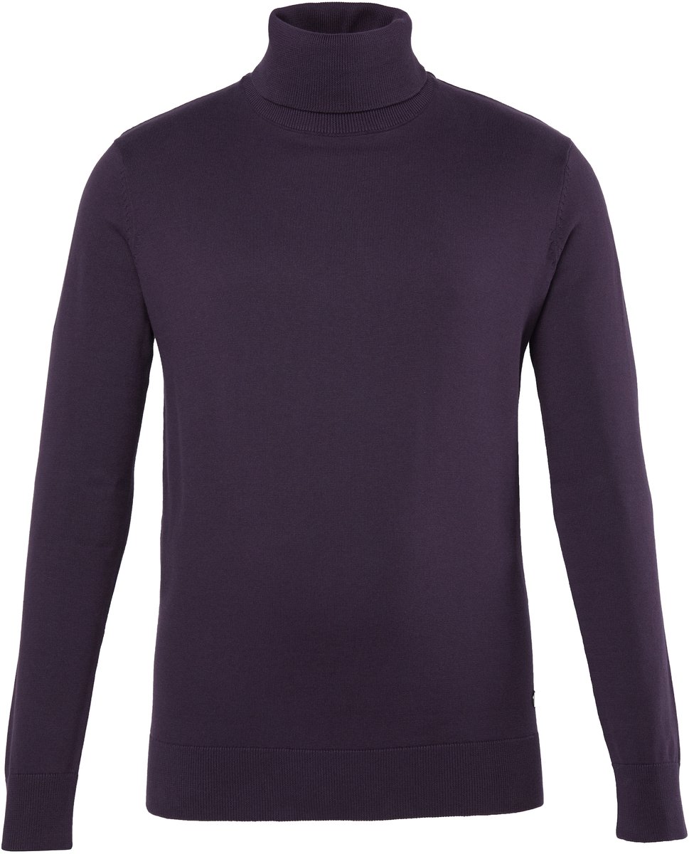 JP 1880 - Heren - Coltrui fijn gebreid katoen tot 7XL - Donker violet - Maat 3XL