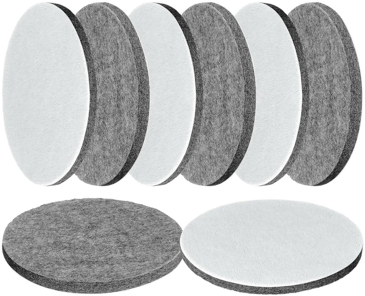 SnelShoppen - 8 Stuks Polijstschijven 125mm - Polijstvilt Pads voor Eccentrische Schuurmachine - Geschikt voor Auto - Grijs/Wit - Hoogwaardige Polijst