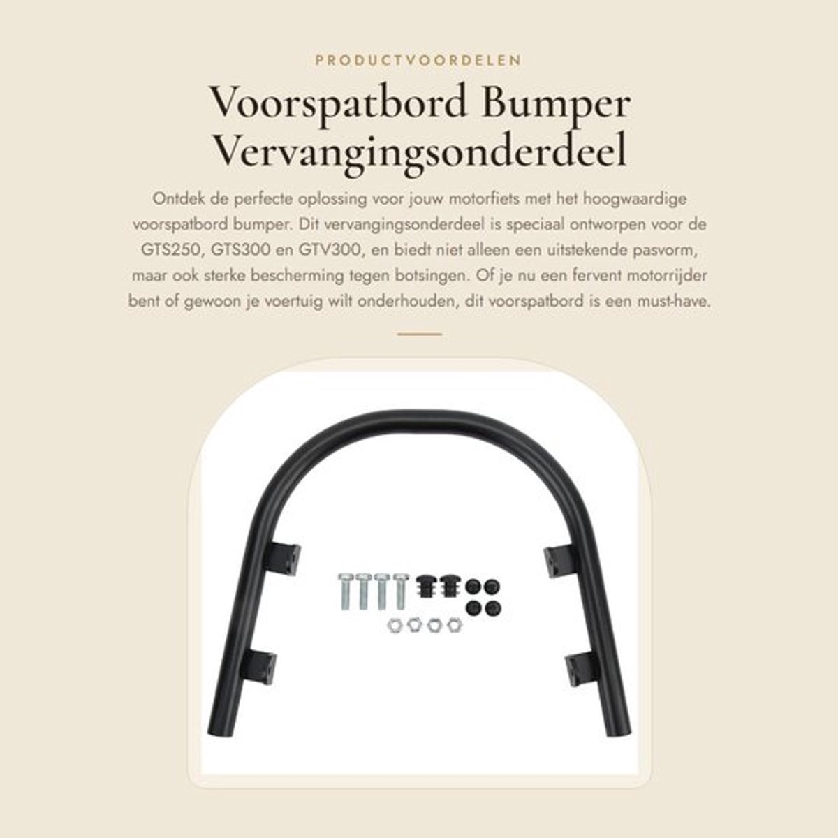 Voorspatbord Sterke Bescherming - Vervanging GTS250/GTS300/GTV300 - Hoogwaardig Staal - Waterdicht - 4 Stuks - Bumperontwerp - Spatbord