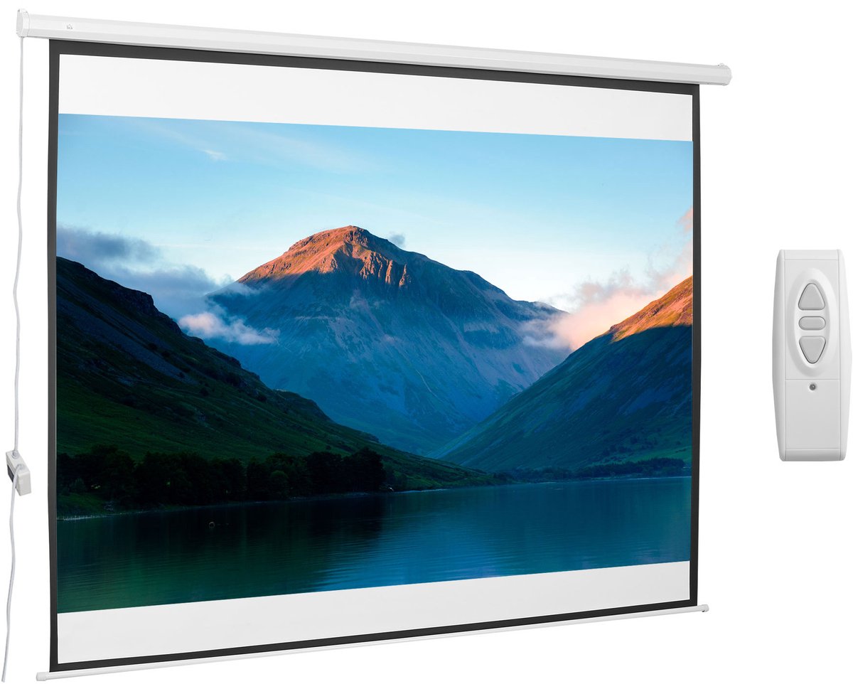 Projectiescherm - inclusief afstandsbediening - 84 inch - 4:3 - formaat - 171 x 130 cm - wit