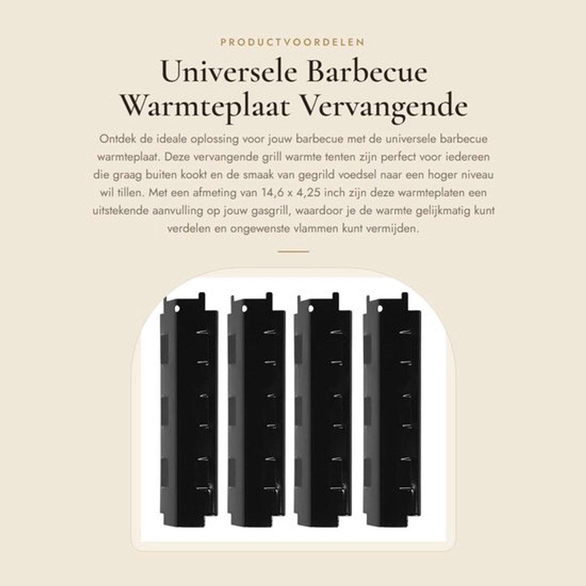 Warmteplaat Vervanging - Warmteplaat Kuikens - Grillverwarmingselement 36,5 cm L x 11,4 cm B - Geschikt voor Char-Broil Modellen - BBQ Onderdelen - Schokbestendig Materiaal - Barbecueplaat