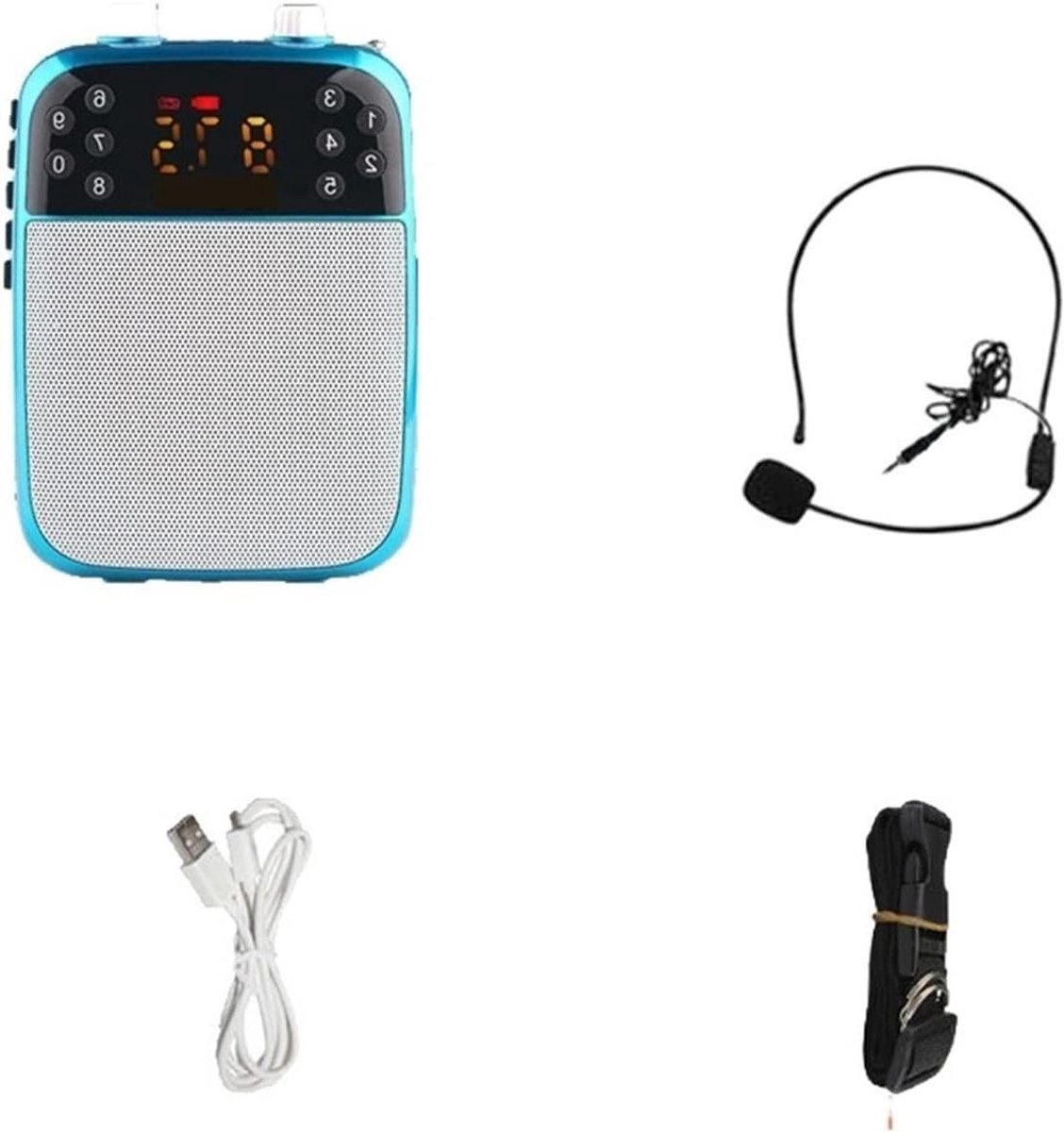 Draagbare Megafone - Spraakversterker Luidspreker - Evenementen Aankondigen - Met Bluetooth en MP3 - 5W - Blauw