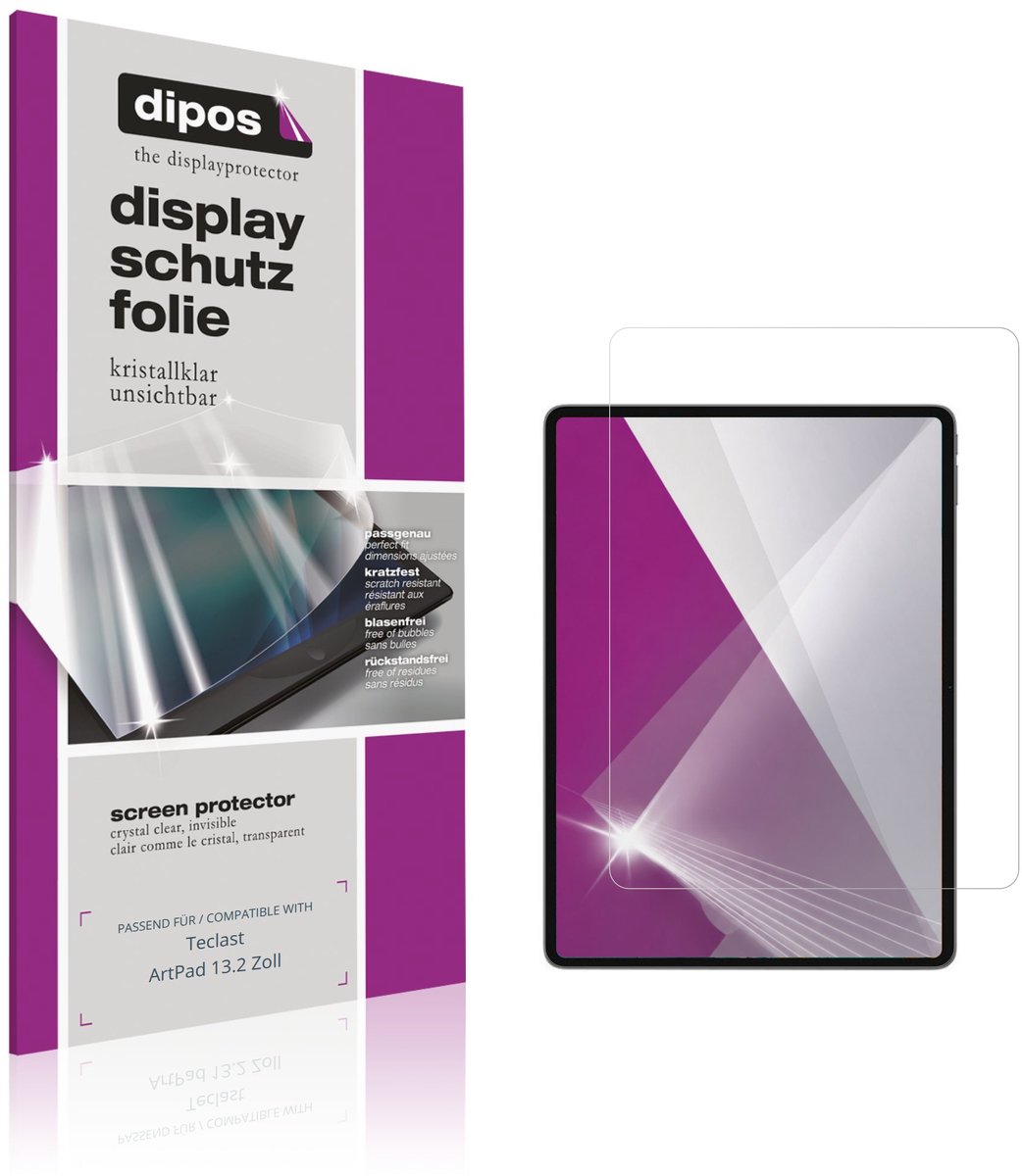dipos – 2x Beschermfolie geschikt voor Teclast ArtPad 13.2 Inch | Krasbestendige & heldere Screenprotector Ultra-Thin