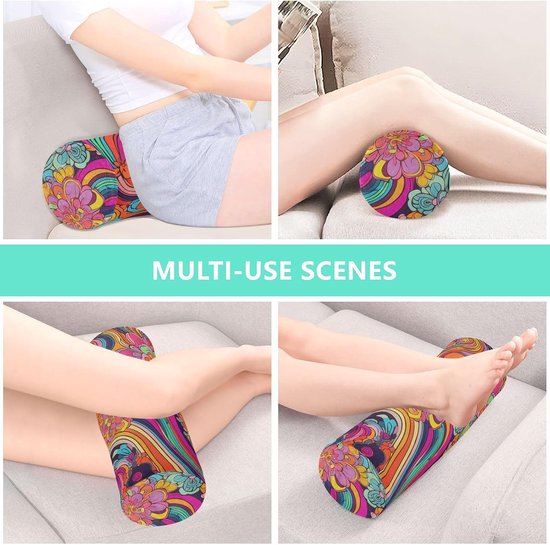 Yoga Bolster Kussen - Nekkussen Roller Slaapkussen - Therapeutische Slaaphouding - Ergonomisch Ontworpen - 1 Size - Kleurrijke Illustratie — afbeelding 4