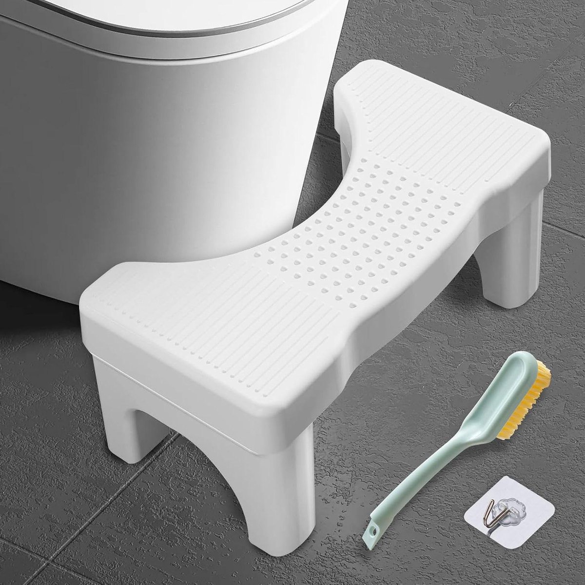 Toiletkruk - Kruk toilet - Comfortabele uitscheiding - Ergonomisch 35 graden - 100 kg draagvermogen - Wit