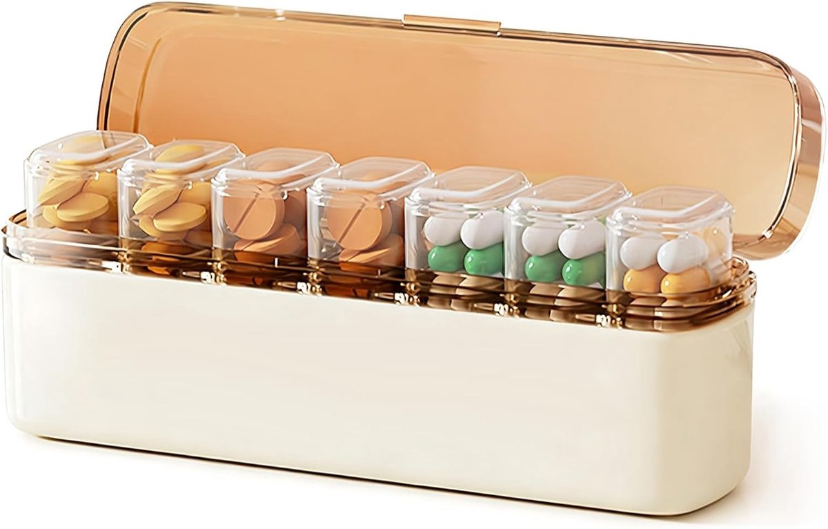 Afneembare en draagbare pillendoos voor 7 dagen - Weekoverzicht voor medicatie, vitamines en supplementen