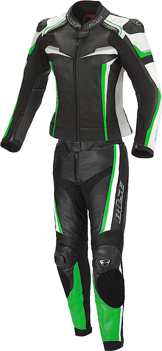 Büse Mille Dames Zwart Groen 2-Delig Motorpak - Racepak