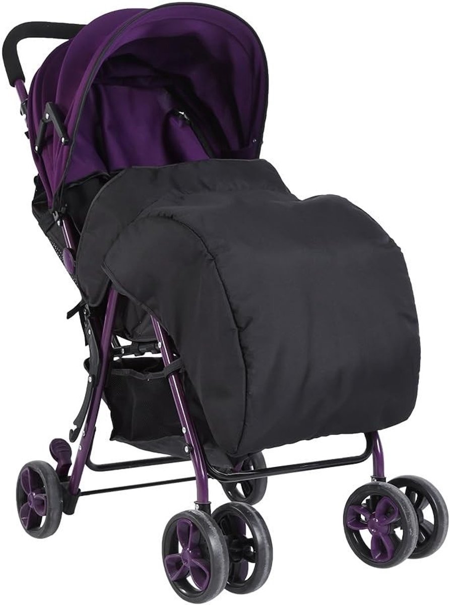 Voetenzak voor kinderwagen, waterdicht en winddicht, warm en comfortabel voor de winter (zwart)