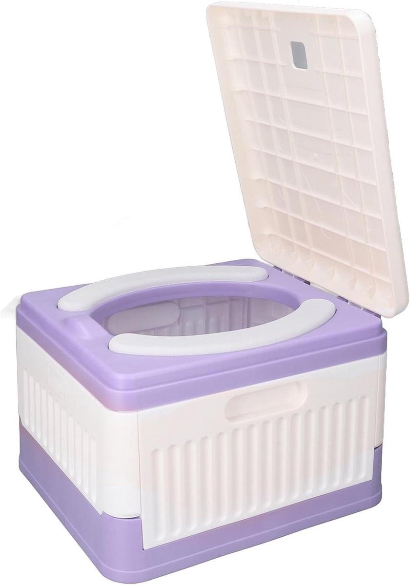 Opvouwbaar Kindertoilet - Reispotje Peuters - Noodgevallen Buitenshuis - Lichtgewicht en Sterk - 27L x 23W cm - Wit