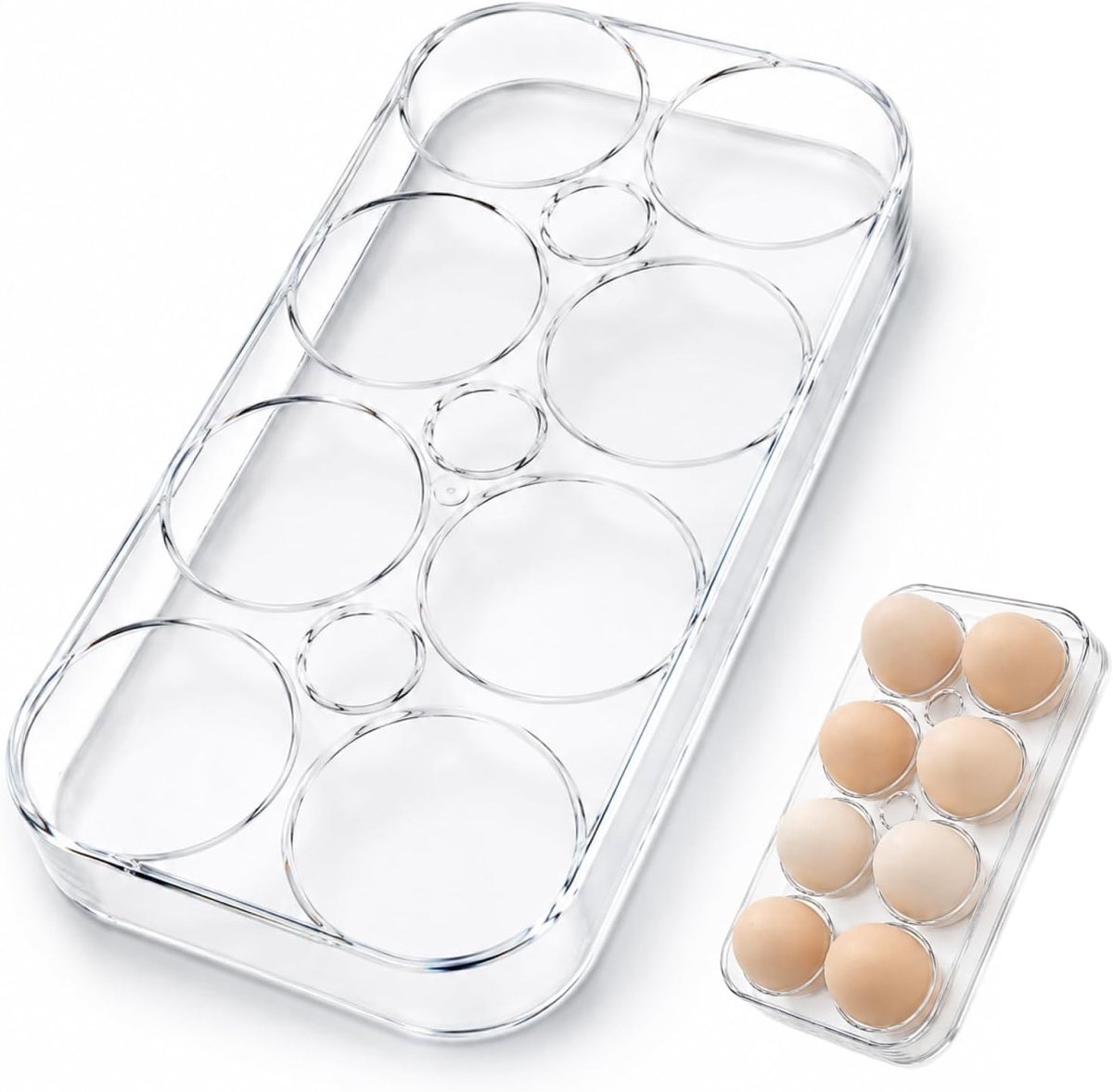 Eierhouder - Transparant - Voor 8 Eieren - Ruimtebesparende Organizer - Voor Koelkast en Keuken
