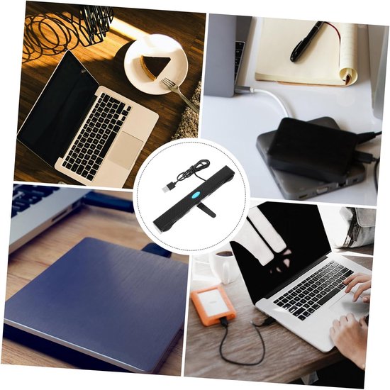 Computer Soundbar - USB Speaker Strip - Muziek Luisteren - 360 Graden Geluid - 20 cm - Zwart — afbeelding 5