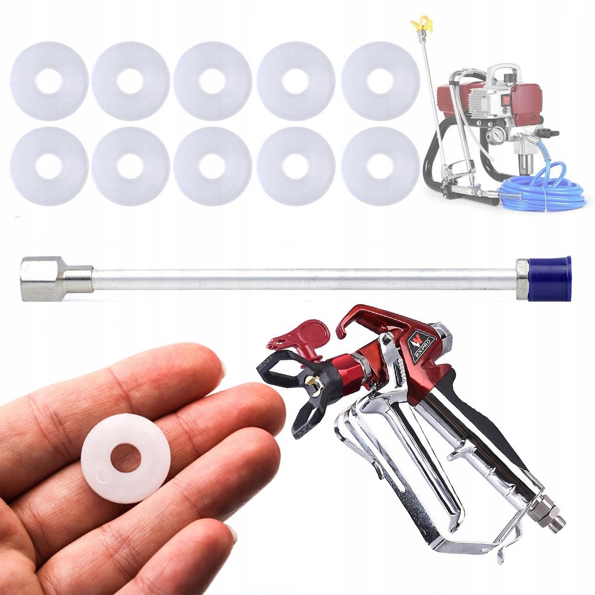 Rosfix Spuitpistool RX-PRO Set - Hogedruklans 30cm Afdichtingen 7/8" - Spuitmond 517, 248bar, 1/4"
