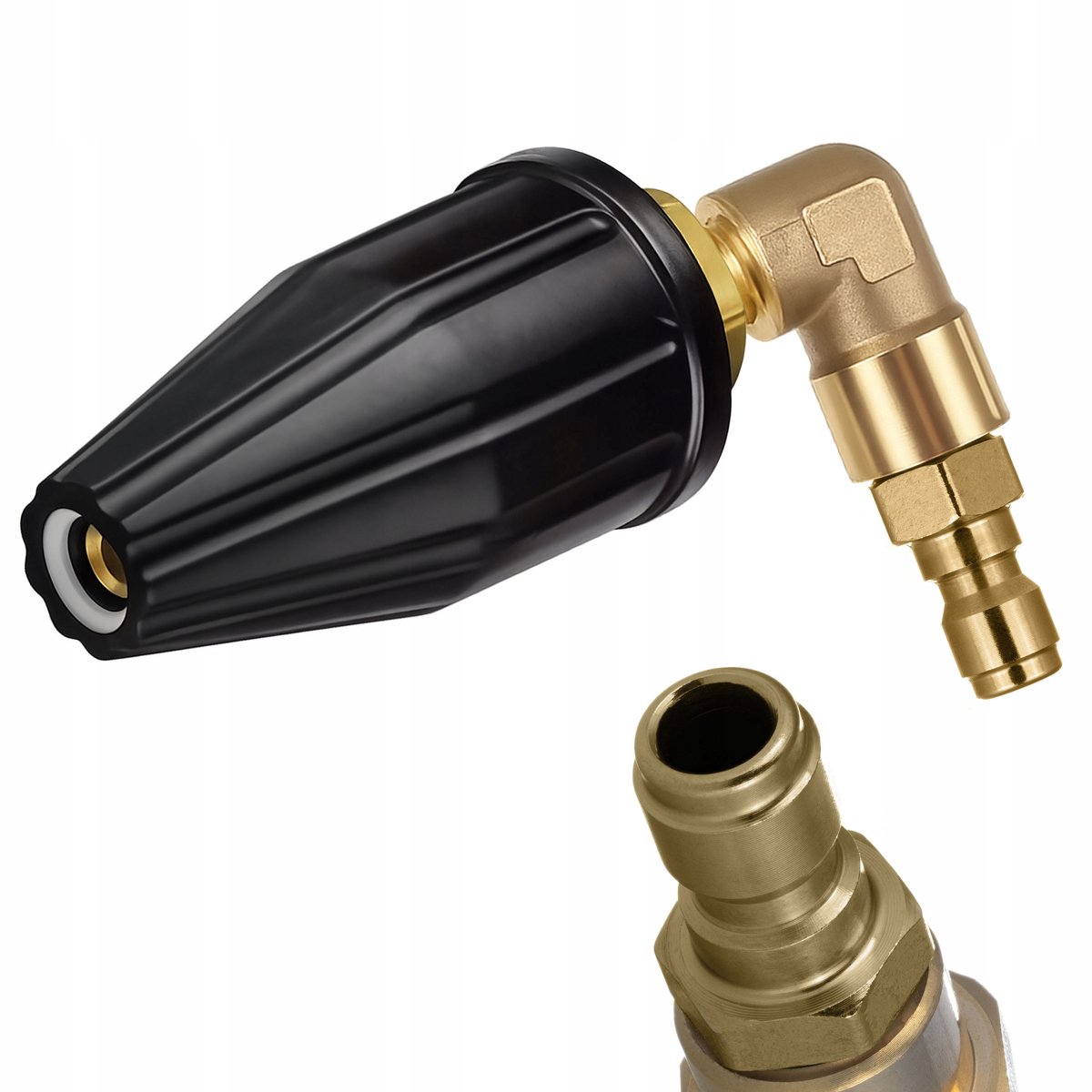 Rosfix AngleJet Spuitmond 90° - Turbospuitmond Rotatief Quick Connect 1/4"" - 180 bar 8 L/min - Geschikt voor Quick
