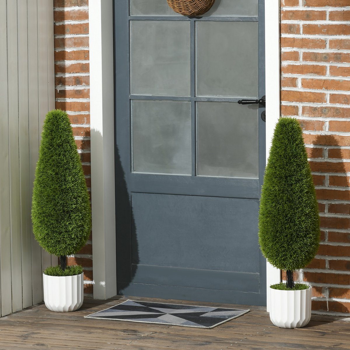 MIVRAY Kunstplant – Set Van 2 Realistische Zypressen – 90 Cm – Kunststof – Groen – Voor Binnen En Buiten In Pot Met Kunstmos