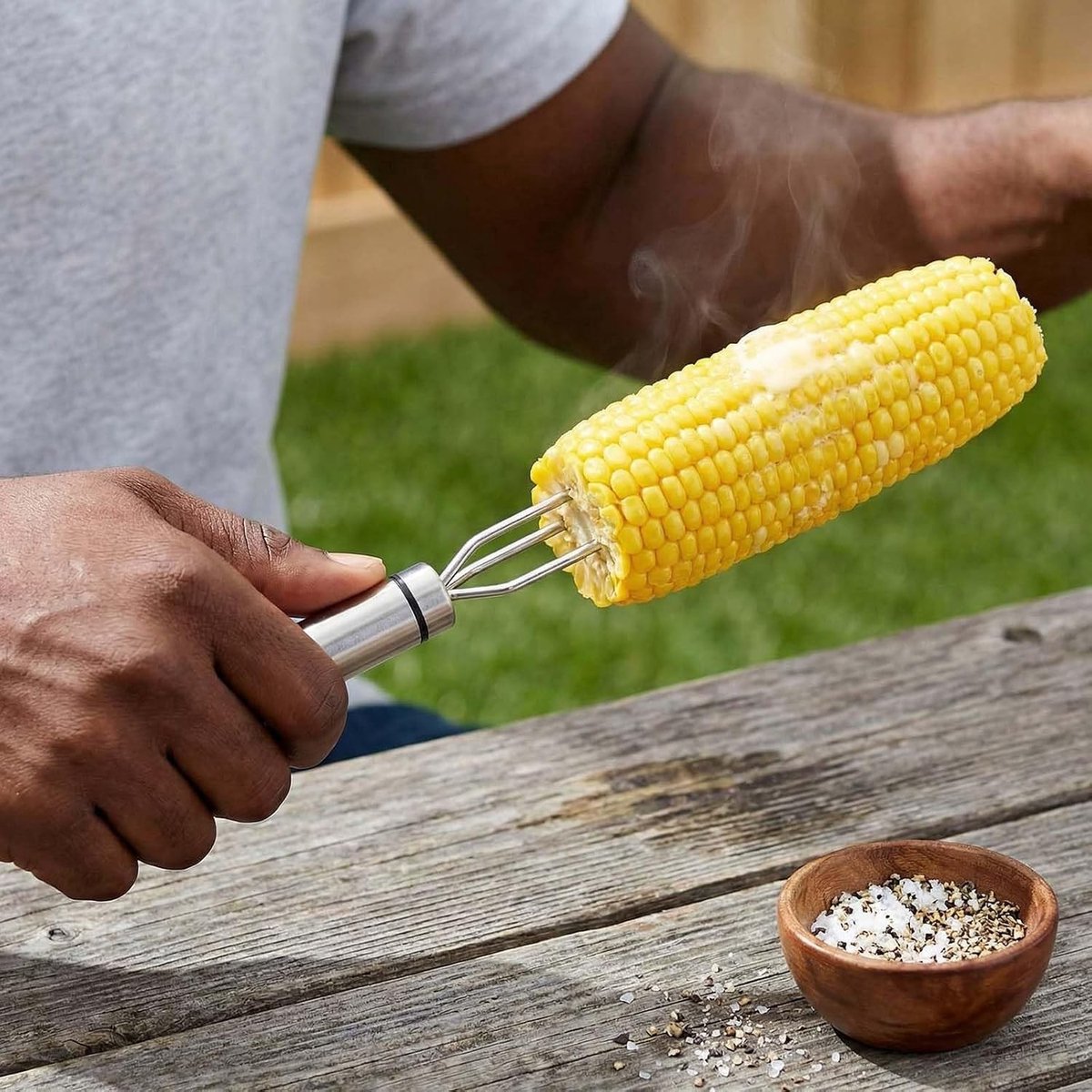 Aardappelvork - Zilver - 18 x 2 cm - Roestvrij Staal - Voor Keuken, Barbecue en Picknick