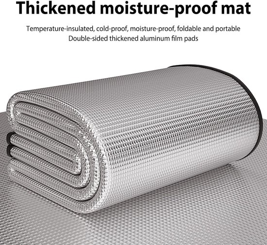 Camping Slaapmat - Isolatiemat Strandmatras - Buiten Ontspannen - Dubbele Aluminiumfolie - 150 x 200 cm - Grijs van Camping — afbeelding 5