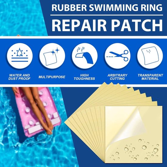 Inflatable Patch Kit - Waterproof Repair Tape - Outdoor Avonturen - Zelfklevend en Waterdicht - 7x7cm - Multicolor — afbeelding 4