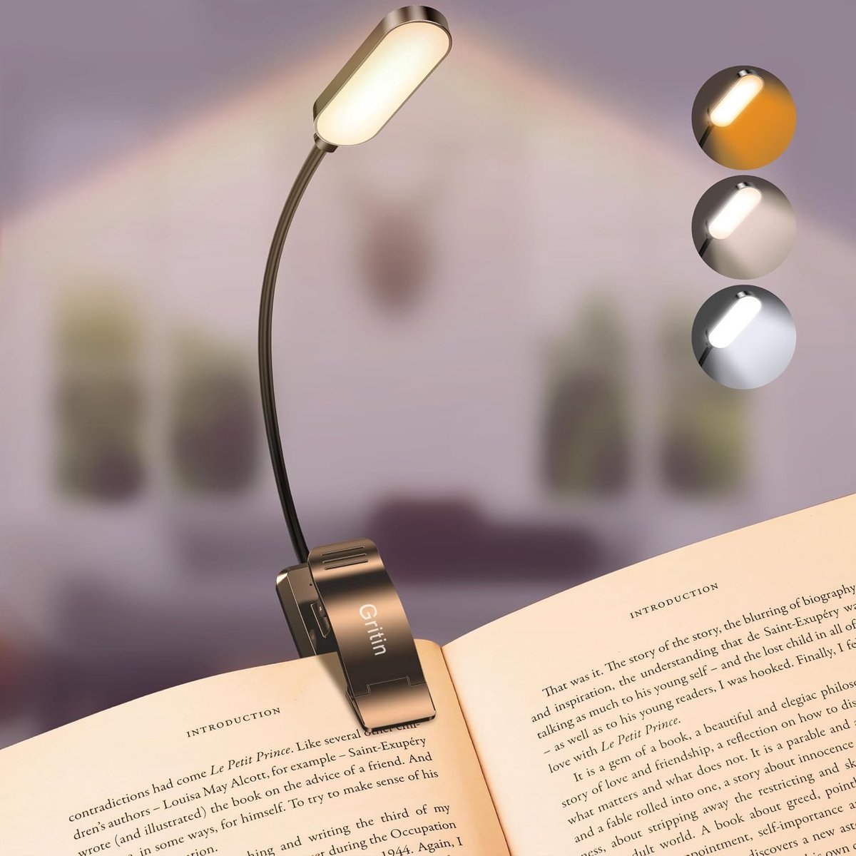 Leeslampje voor boek - Wit - USB-C Oplaadbare Boeklamp met 16 LEDs - Flexibel en Oogbeschermend
