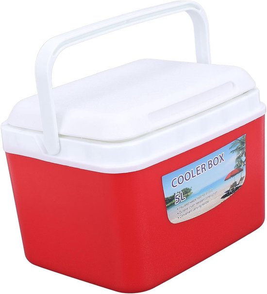 Draagbare Koelbox - Ijsbox Handig - Buitenactiviteiten Genieten - Efficiënte Isolatie - 5 Liter Capaciteit - Rood — afbeelding 4