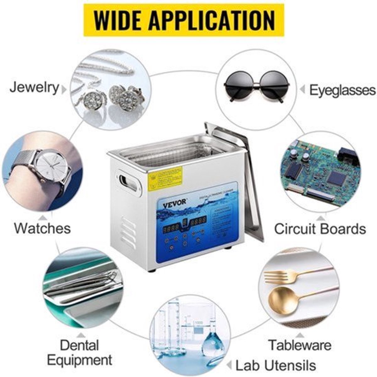 Ultrasone reiniger - Wasmachine - Ultra Sonic Cleaner - Ultrasone Reiniger Bril - 6L - 36-40KHz Regelbare Frequentie Vaatwassers
