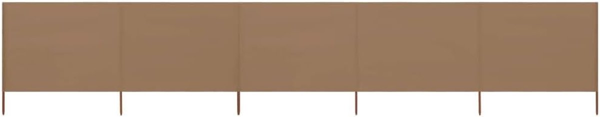 Strand Windscherm - Strandluifel Winddicht - Bescherming tegen Wind - Opvouwbaar 5-Delig - 600 x 80 cm - Taupe