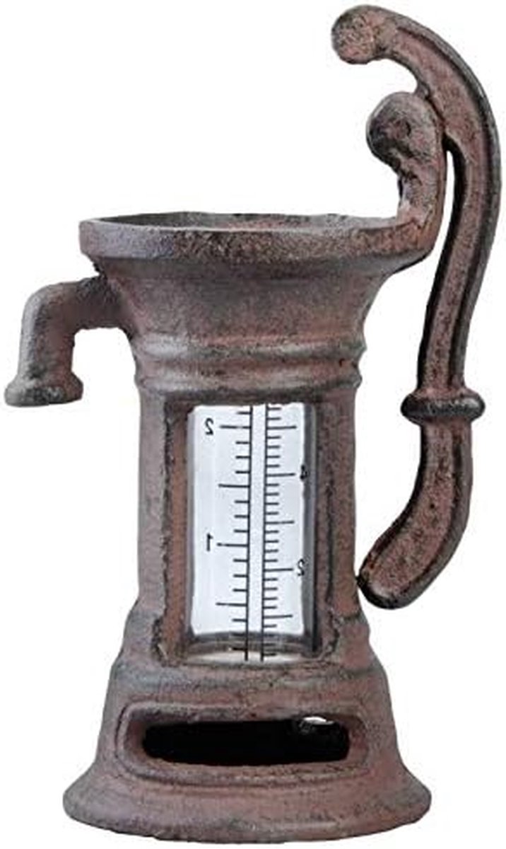 Regenmeter Gietijzer - Regenmeter Tuin - Weer Meten - Model om neer te zetten - 18 cm hoog - Bruin