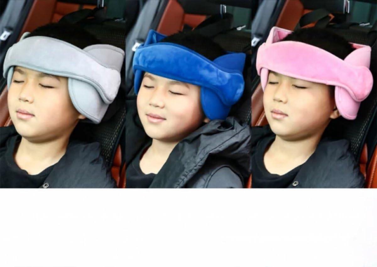 Kinder Hoofdondersteuning - Neksteun Kinderen - Veilig Slapen Auto - Verstelbaar en Zacht - Universeel - Grijs