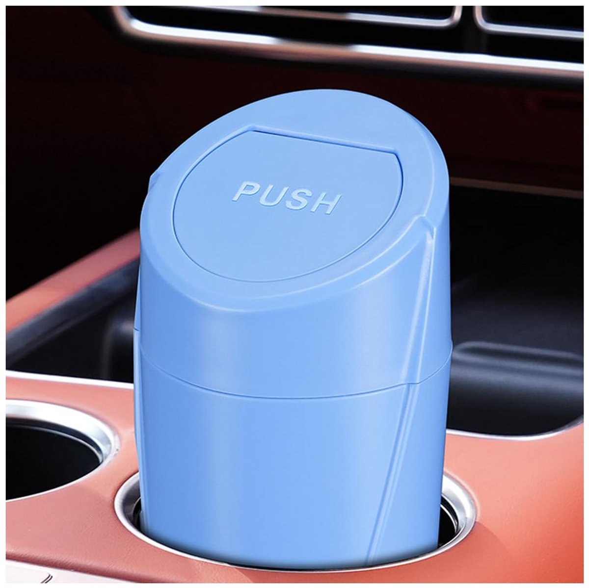 Mini Afvalbak voor Auto met Deksel - Draagbare, Lekvrije Prullenbak voor Cupholder en Console - Compacte Afvaloplossing voor Voertuigen, Donkerblauw