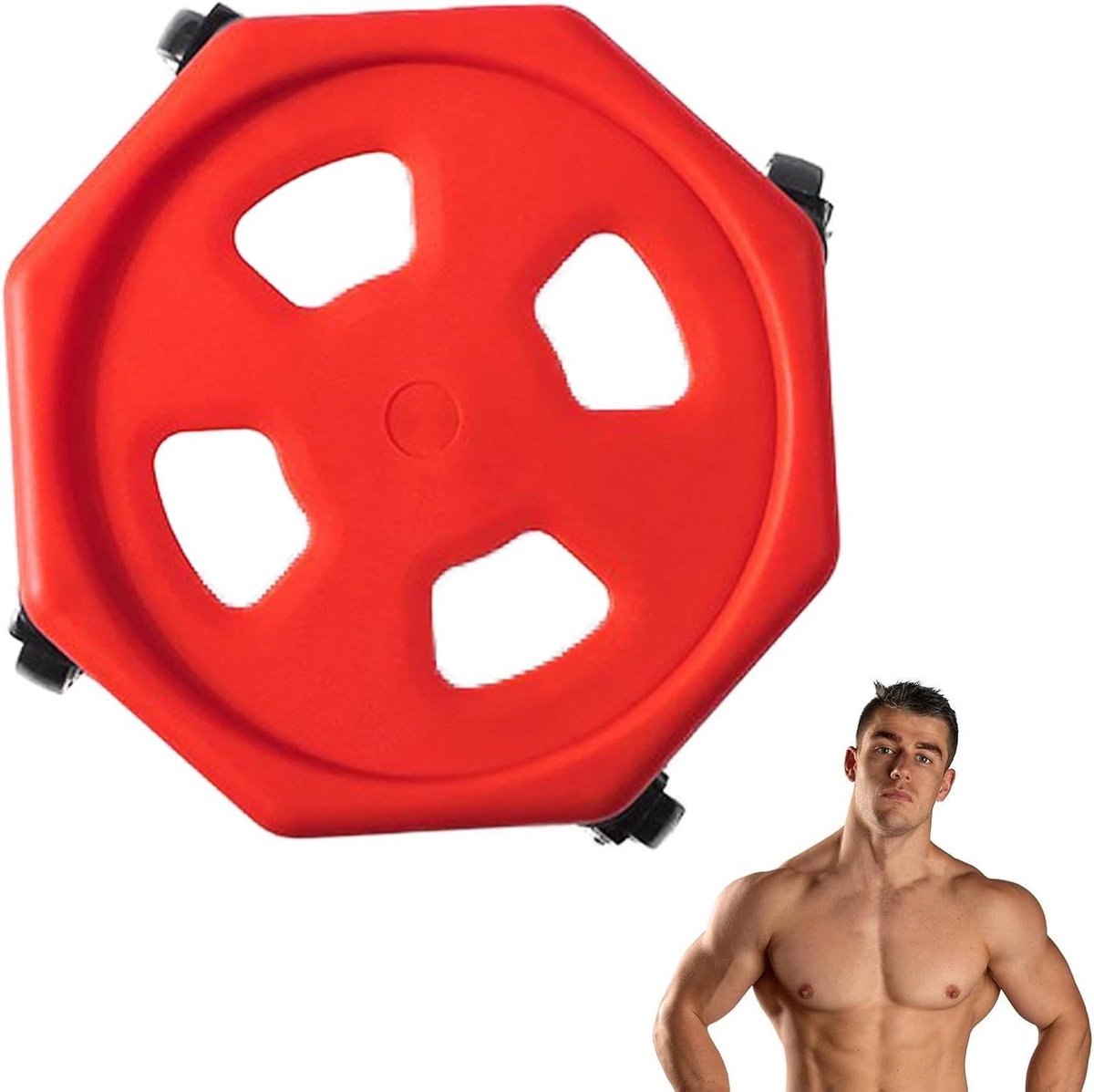 Gymnastiek Oefenwiel - Buikspierwiel Krachttraining - Core Fitness - Stille 360 graden Rotatie - Max 200 kg - Rood