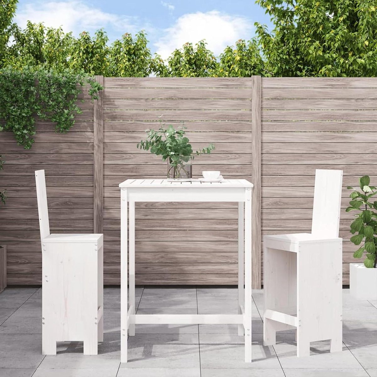 Tuin Bar Set - Bistro Set Balkon - Buiten Ontspannen - Massief Grenenhout - 82.5 x 82.5 x 110 cm