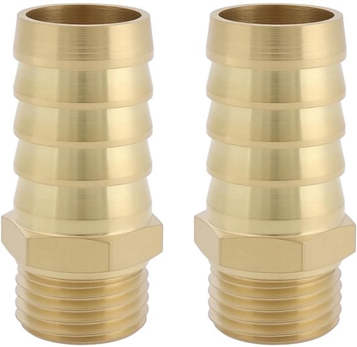 2 Stuks Messing Barb Slang Fitting M16 x 1.5 Adapter