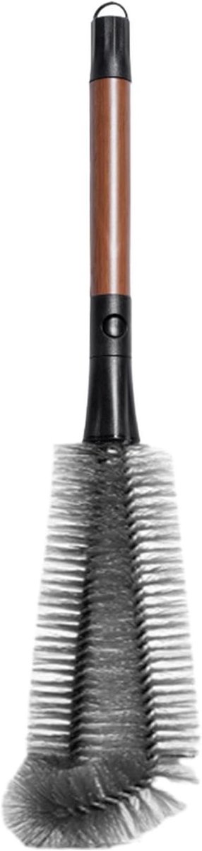 1 stuk - 2-in-1 lange flessenborstel – set met reinigingsborstel voor waterflessen (lange steel) en rietjesborstel,Plastic handvat - geschikt voor sportflessen, glaswerk, bekers - 36 cm