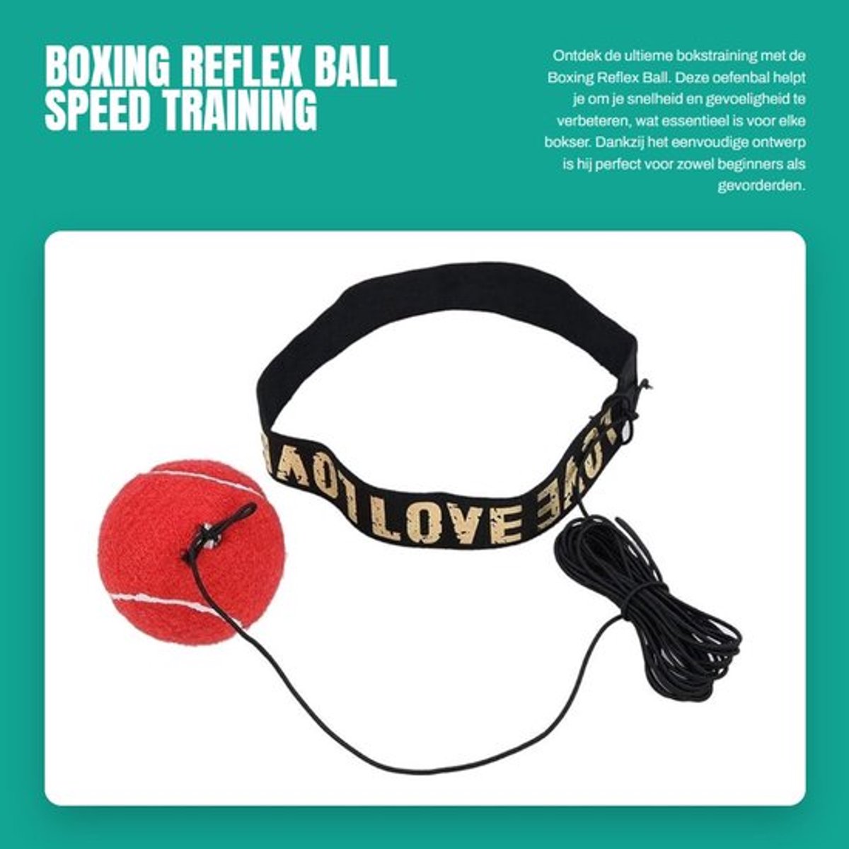 Reflexbal Hoogwaardig Materiaal - Bokstraining - Speed Training - Premium Hoofdband - Draagbaar Ontwerp - Verbeter Snelheid en Gevoeligheid