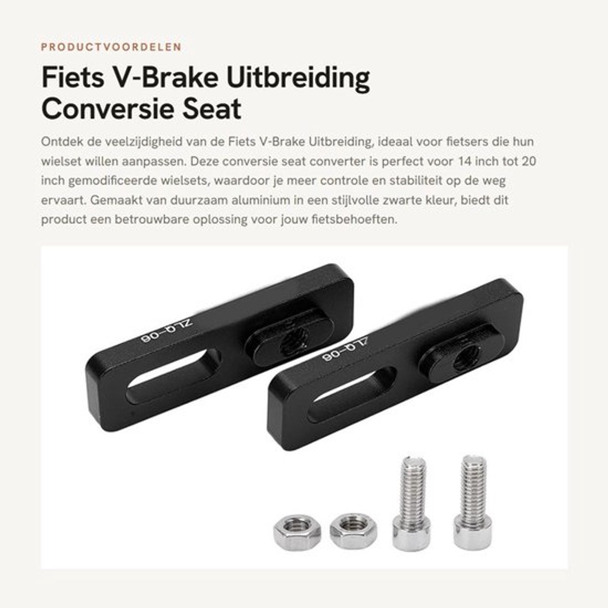V-brake Remblokken Aluminium - V-brake Set - Conversie Adapter - Lichtgewicht - Corrosiebestendig - Voor Mountainbike/Fiets - Fietsadapter