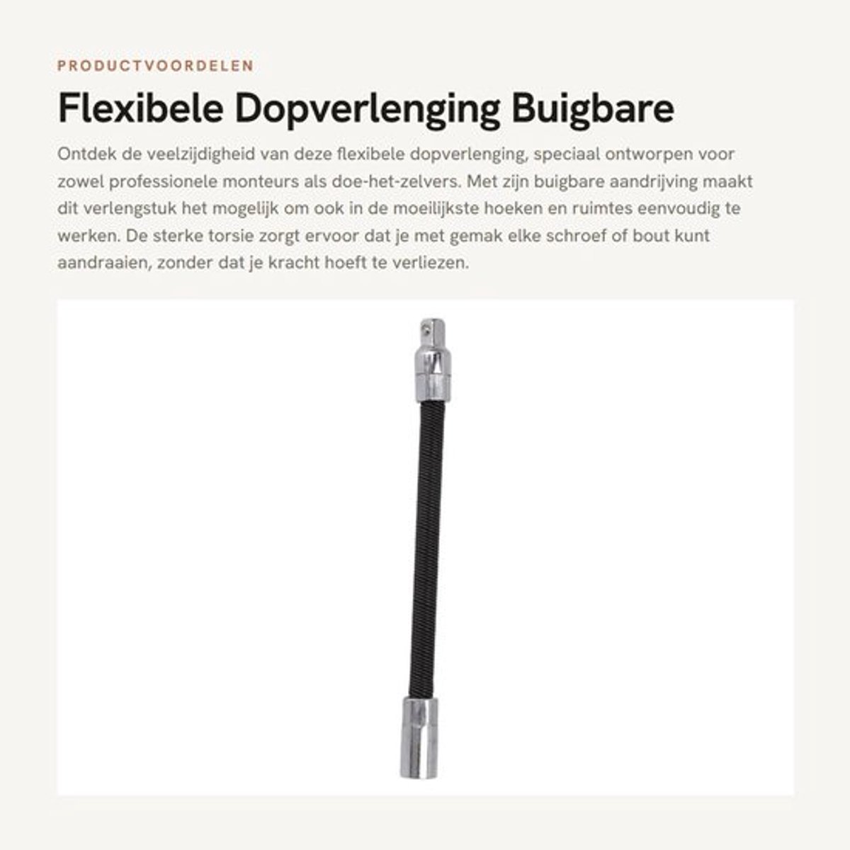 Dopverlenging Hoge Torsie - Buigbare Sleutelhuls - Verlengstuk - Stalen Ratelsleutel - Anti Falling Off - Flexibele As - Sleutelverlengstuk