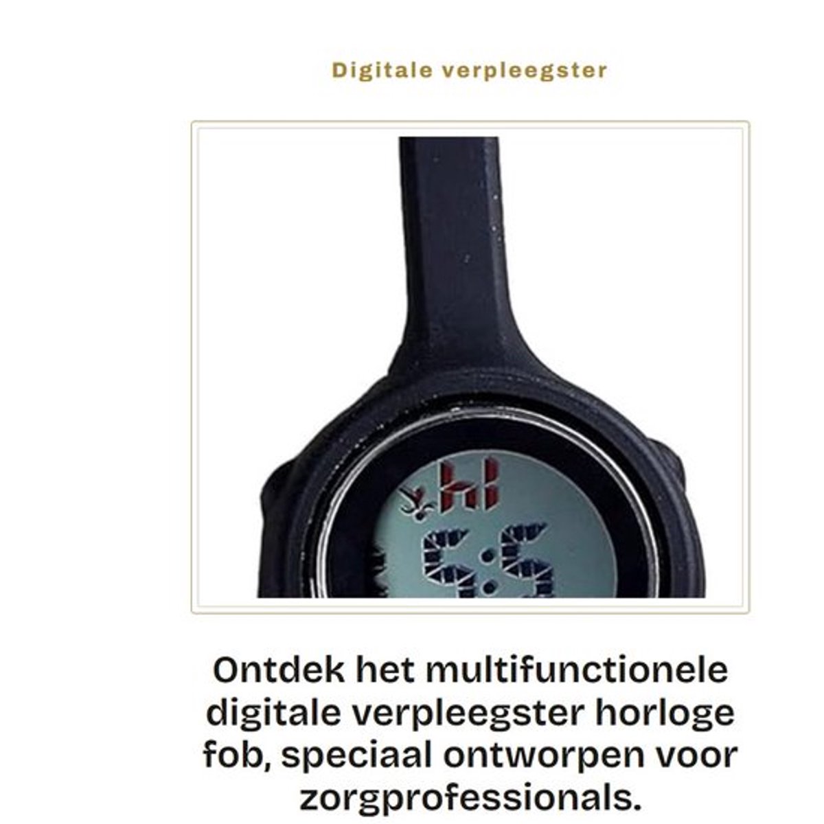 Verpleegster Horloge - Digitale Fob - Waterdicht - Siliconen Horlogeband - Zusterhorloge met Clip - Helder Glas - Nachtverlichting - Medisch Horloge