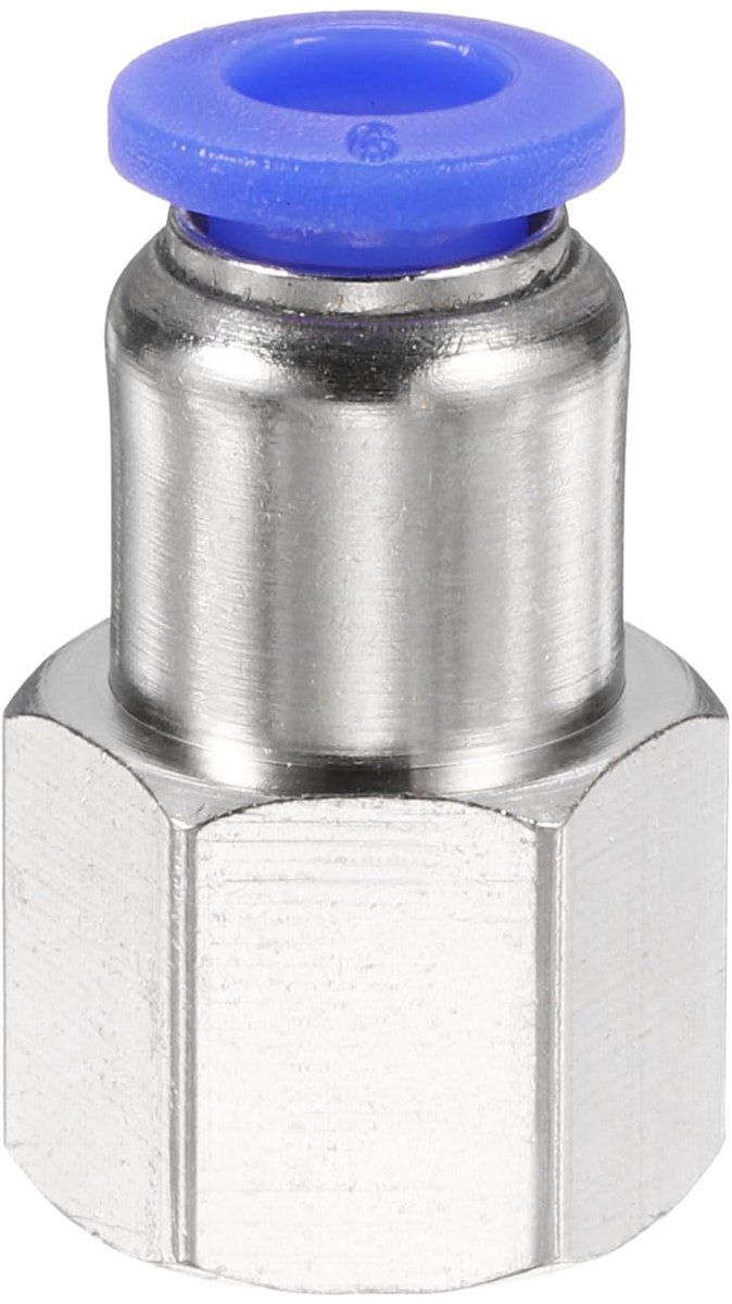 Pneumatische accessoires 6 mm buis buitendiameter - 1/4 inch NPT-schroefdraad - vrouwelijk recht - ShopVlot
